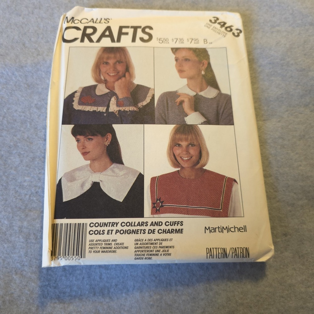 McCall's Crafts‎ 3463 Country Collars & Cuffs Pattern UNCUT Marti Michell DIY